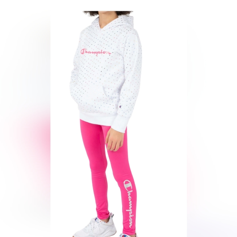Champion Girls' Heavyweight  Active 2 piece Set Color : WOW Pink (Size 8)